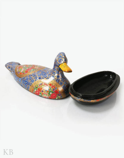 Multi Hued Handmade Paper Mache Duck - Kashmir Box