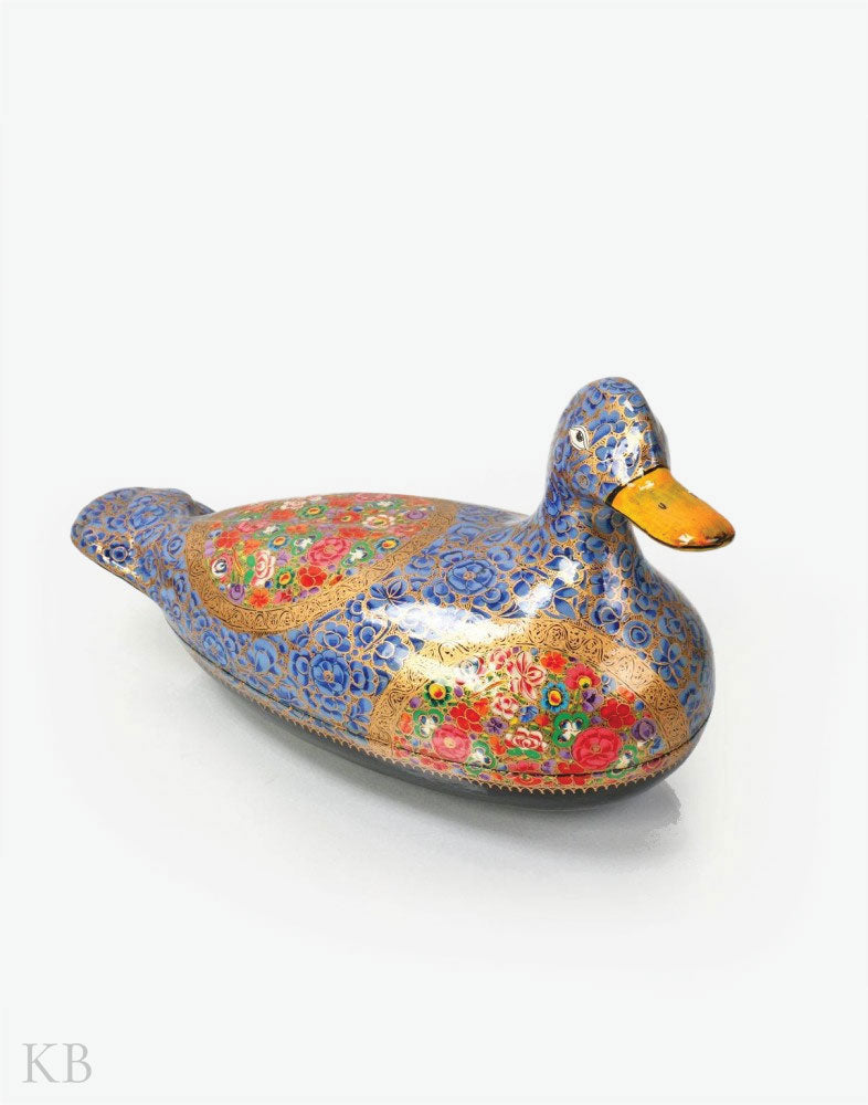 Multi Hued Handmade Paper Mache Duck - Kashmir Box