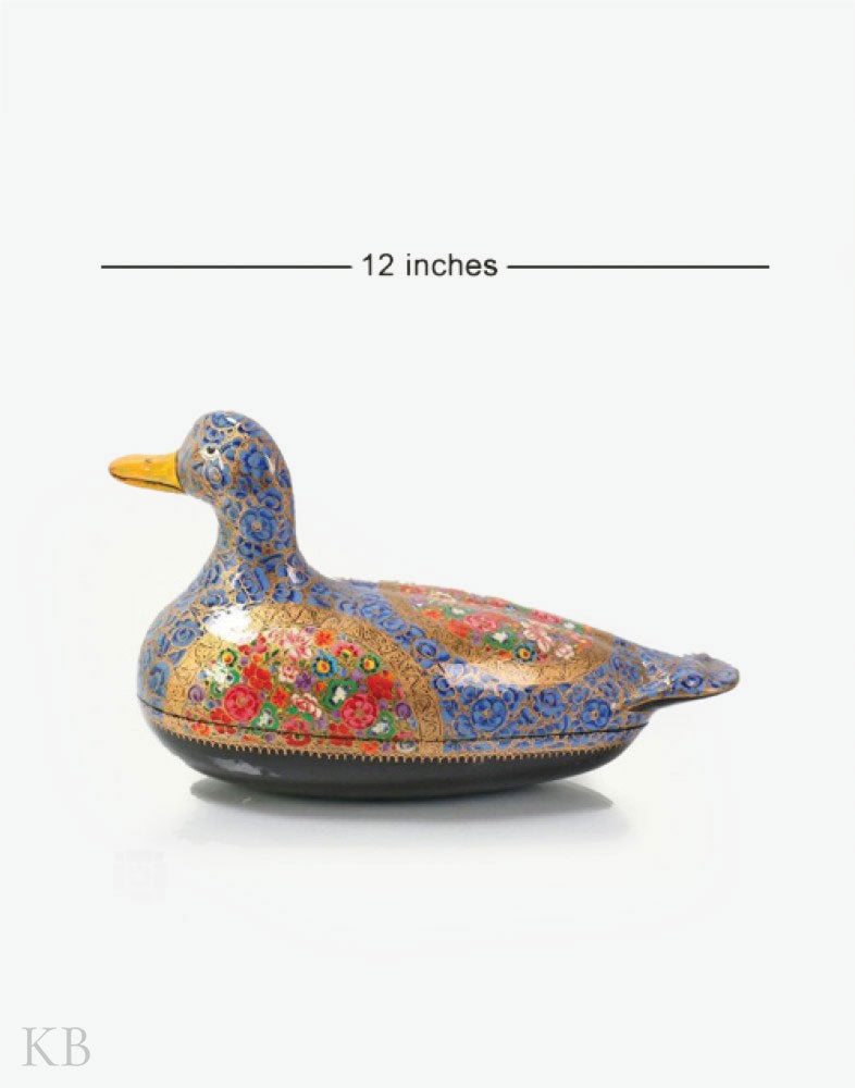 Multi Hued Handmade Paper Mache Duck - Kashmir Box