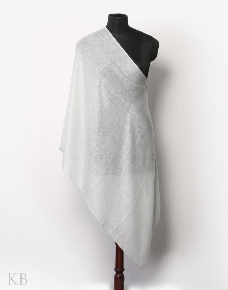 Pistachio Green Plain Weave Cashmere Pashmina Stole - Kashmir Box