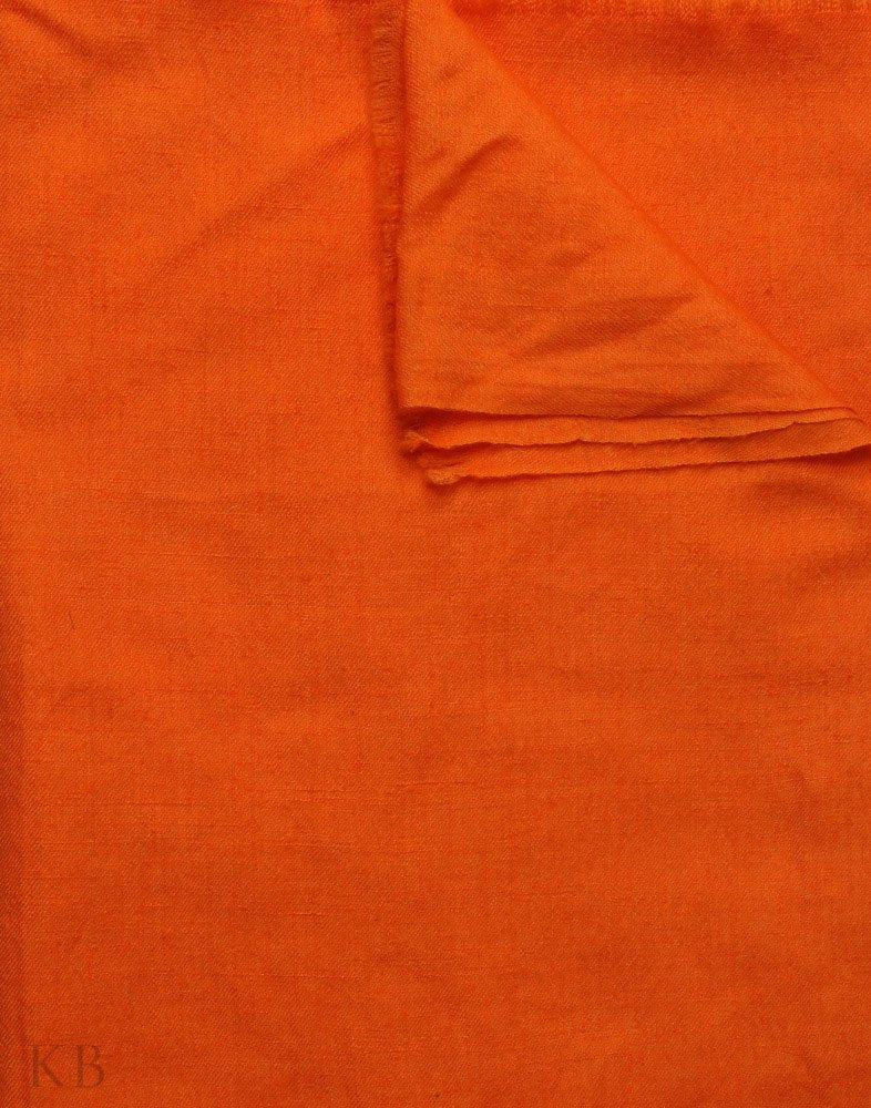 Carrot Orange Plain Cashmere Pashmina Shawl - Kashmir Box