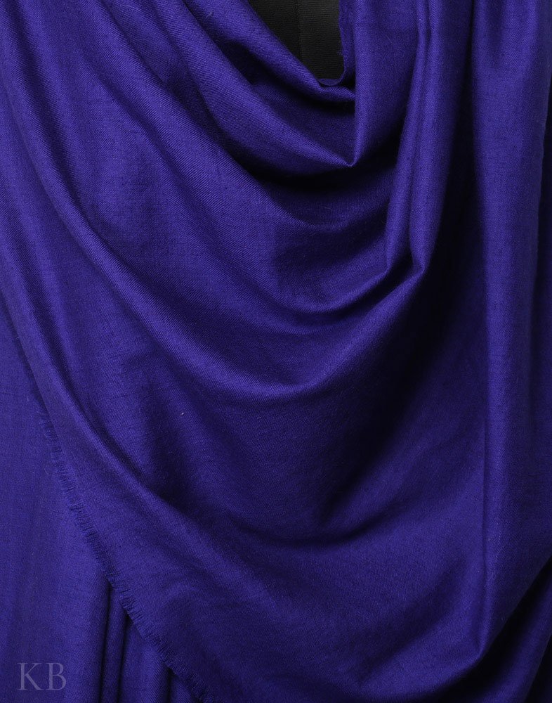 Berry Blue Plain Cashmere Pashmina Shawl - Kashmir Box