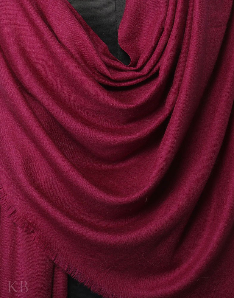 Sangria Purple Plain Cashmere Pashmina Shawl - Kashmir Box