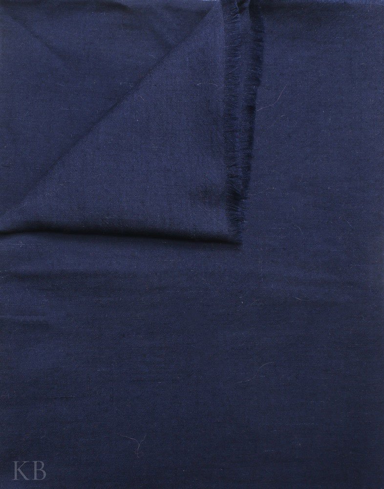 Indigo Blue Plain Cashmere Pashmina Shawl - Kashmir Box