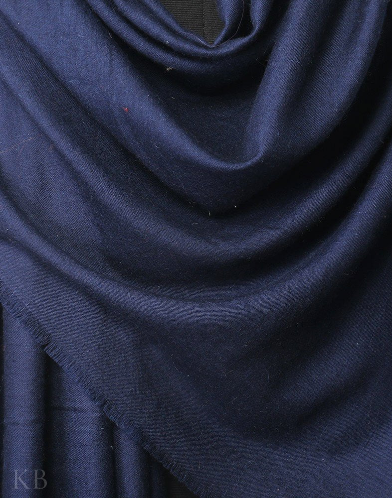 Indigo Blue Plain Cashmere Pashmina Shawl - Kashmir Box