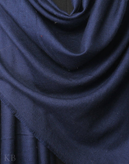 Indigo Blue Plain Cashmere Pashmina Shawl - Kashmir Box