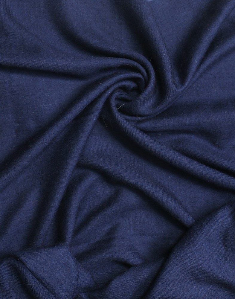 Indigo Blue Plain Cashmere Pashmina Shawl - Kashmir Box