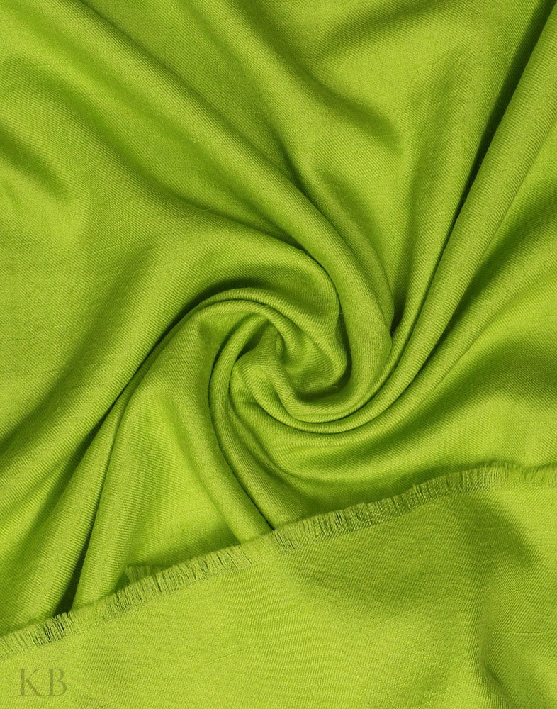 Lime Green Plain Cashmere Pashmina Shawl - Kashmir Box