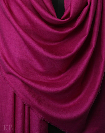 Magenta Plain Cashmere Pashmina Shawl - Kashmir Box