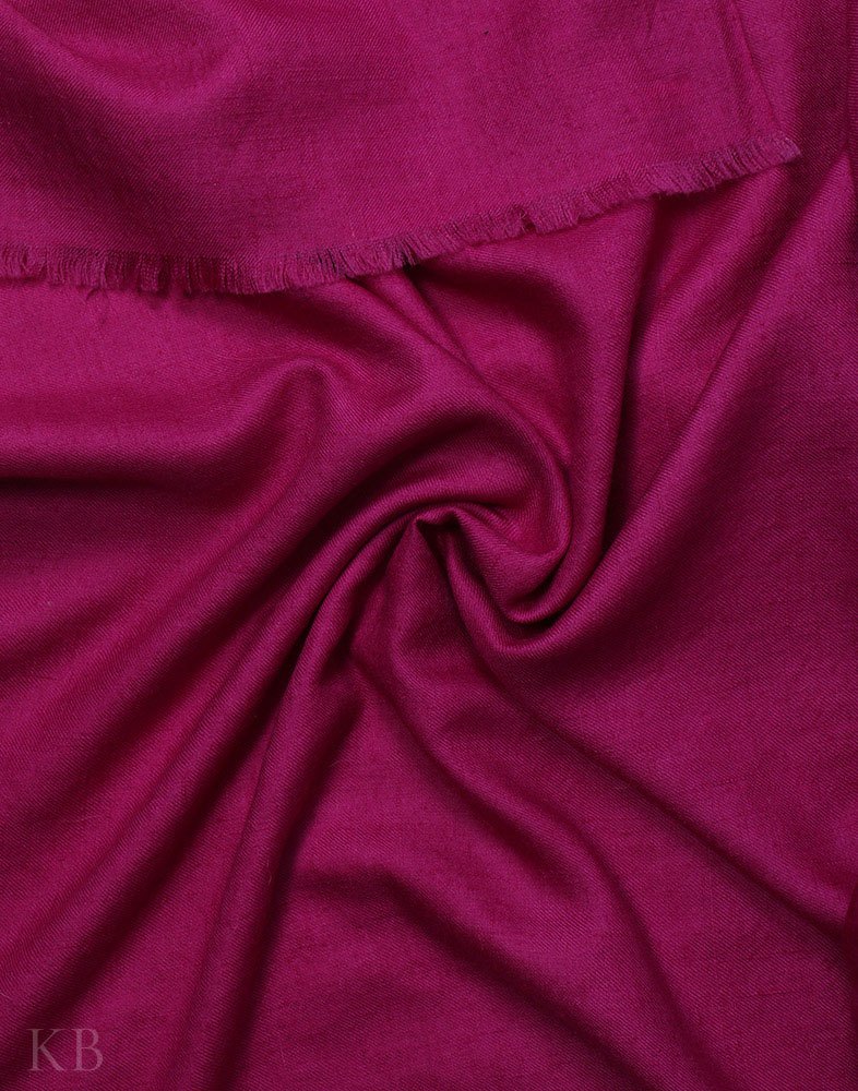 Magenta Plain Cashmere Pashmina Shawl - Kashmir Box