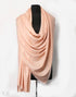 Mute Peach Solid Cashmere Pashmina Shawl - Kashmir Box