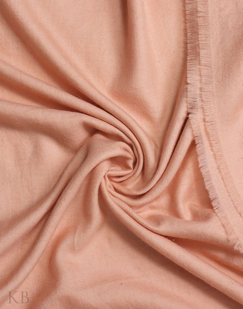 Mute Peach Solid Cashmere Pashmina Shawl - Kashmir Box