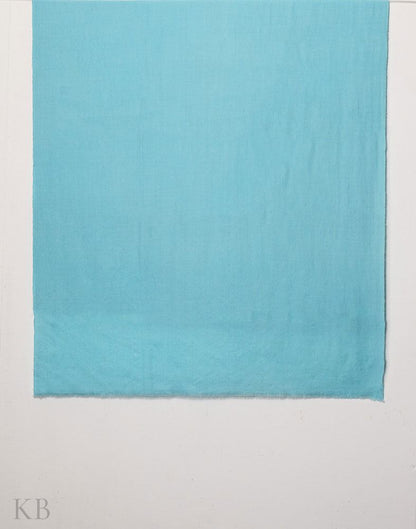 Sky Blue Solid Cashmere Pashmina Shawl - Kashmir Box