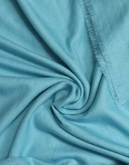 Sky Blue Solid Cashmere Pashmina Shawl - Kashmir Box