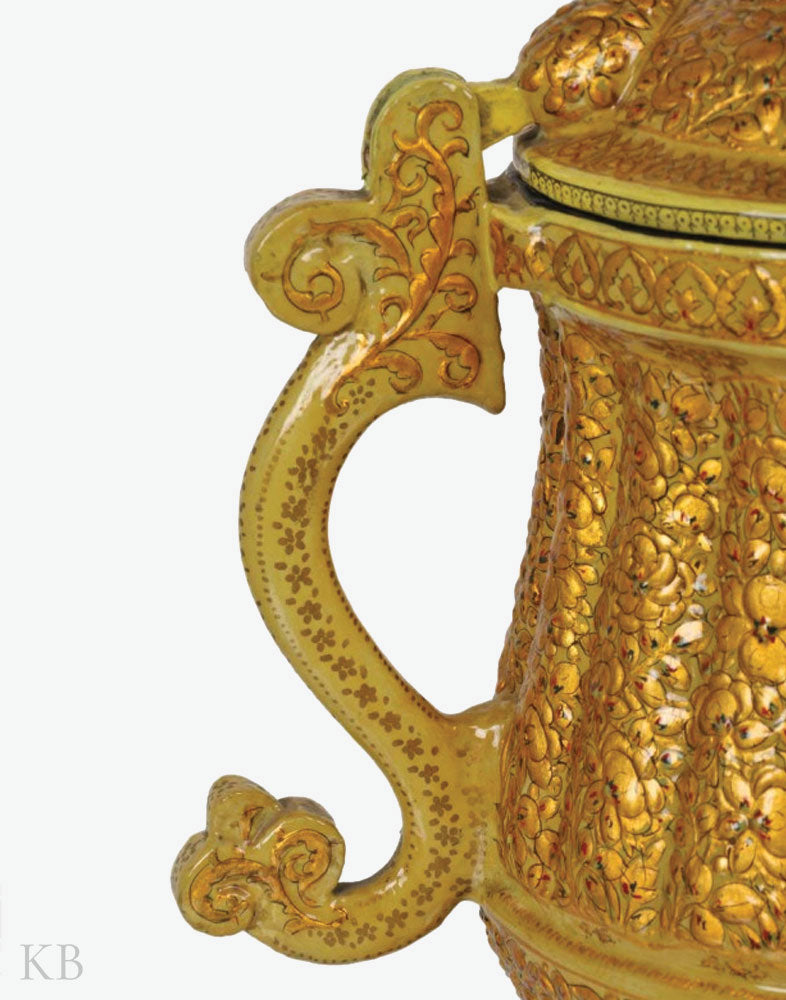 Gold Exquisite paper Mache Samovar - Kashmir Box