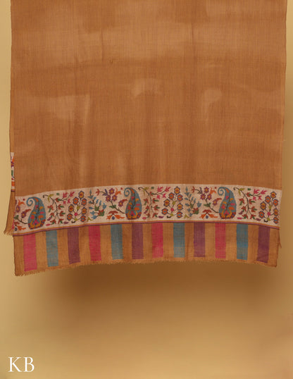 Almond Brown Kani GI Pashmina Shawl - Kashmir Box